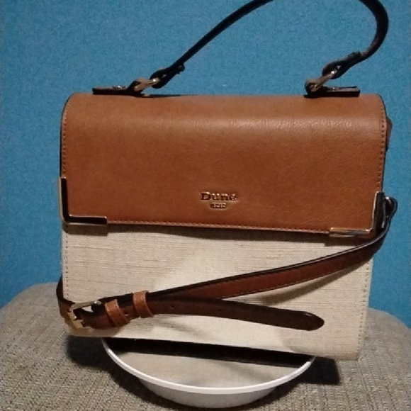 Dune London Handbags - Canvas and Leather Dune London Crossbody Bag W Gold Accents